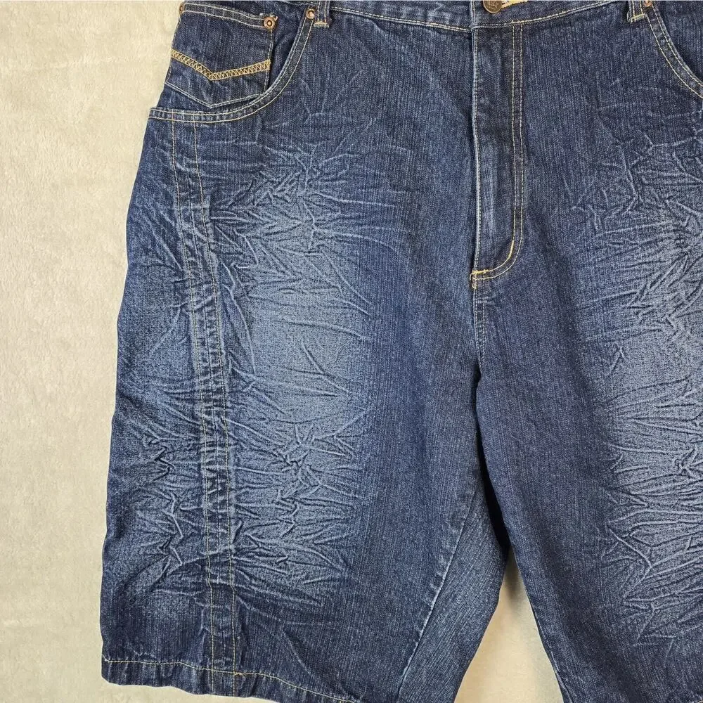 Vibes Gold Label GL Men's Denim Shorts 42 Hip-Hop Skater Y2K Baggy Cotton Jorts